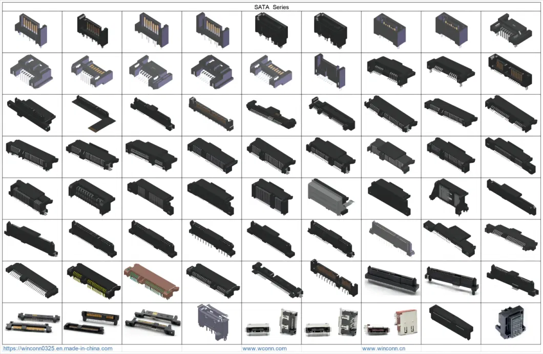 SATA 7p Plug Vertical SMT Type Connector SATA 7p Terminal