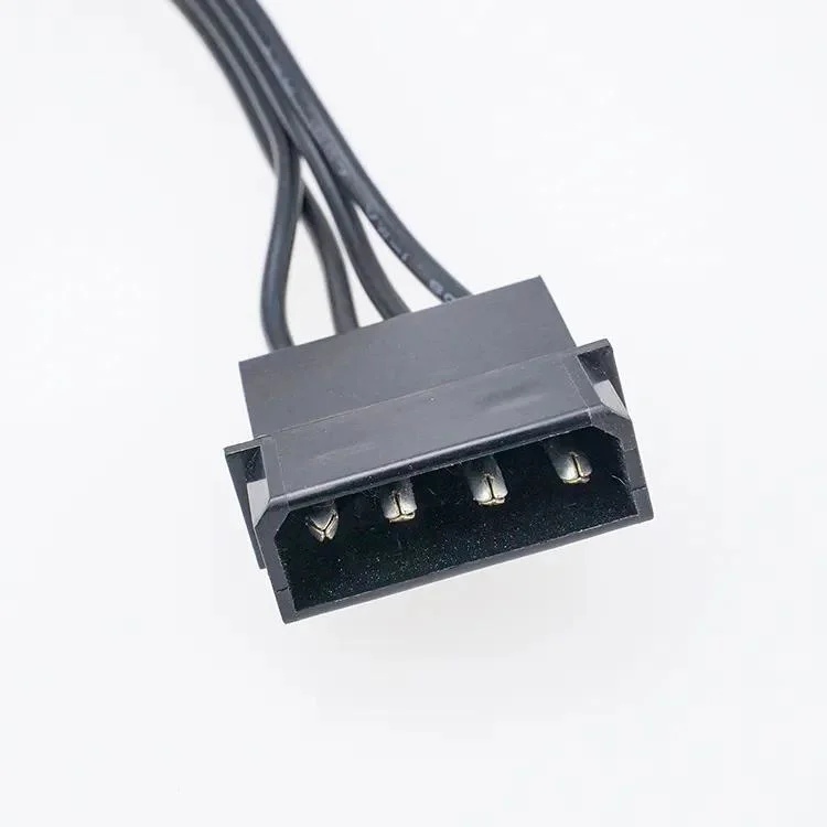 Large 4pin Lp4 to SATA Power Supply Cord Molex IDE 4p to 15p Computer Cables 1 to 5 Splitter Y Cable Adapter Converter